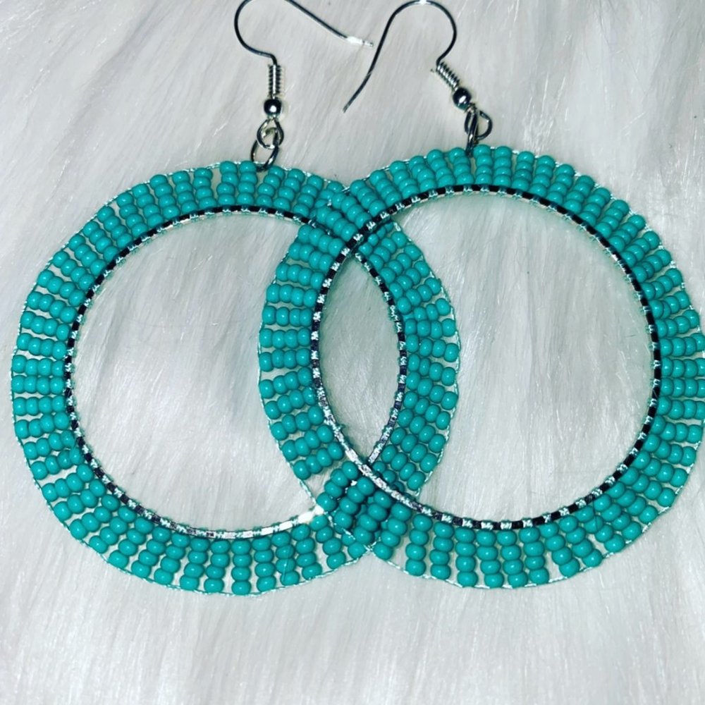 Beaded Hoop Earrings
